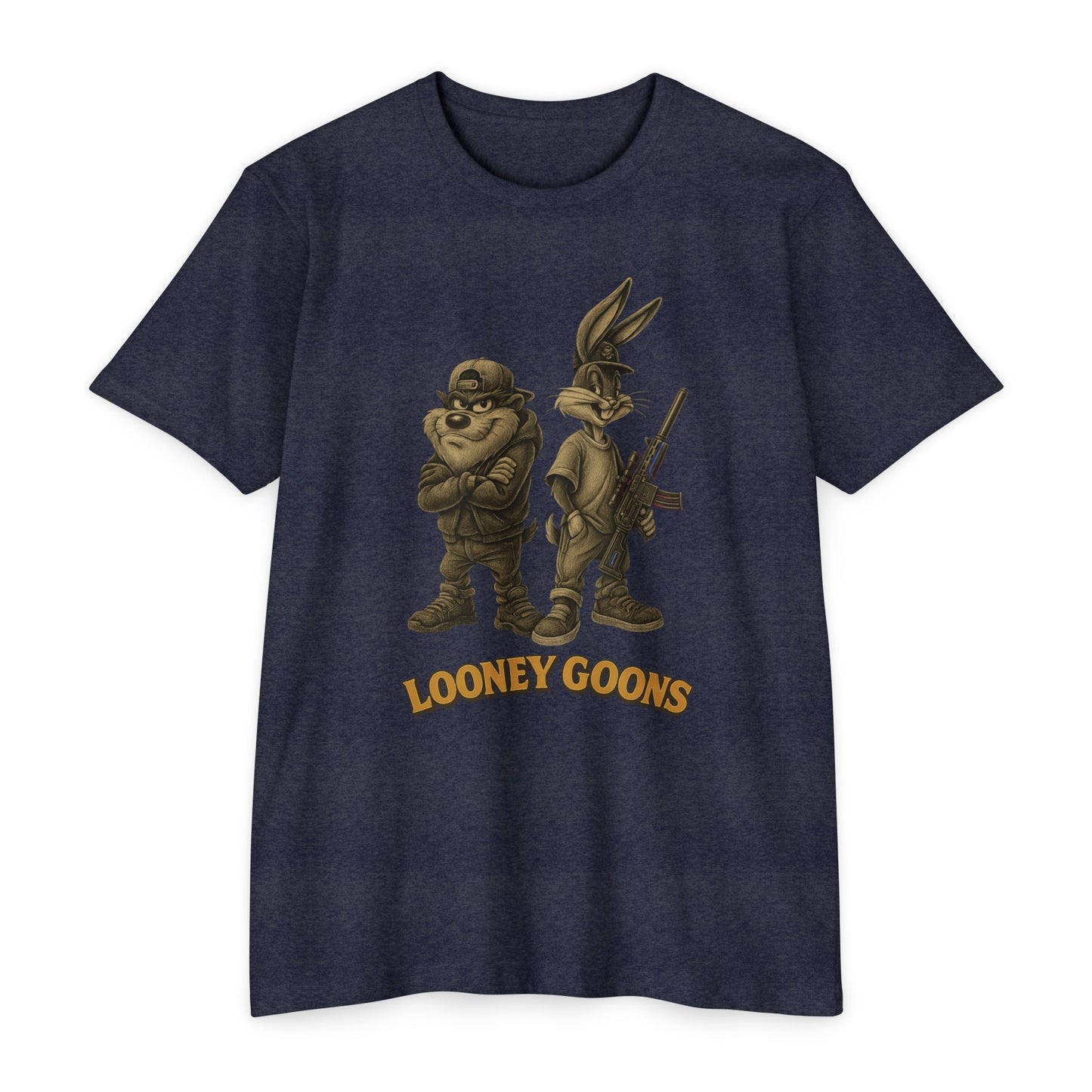 Looney Goons Parody Shirt | Dark Humor Cartoon Satire Tee for Bikers & Gun Owners