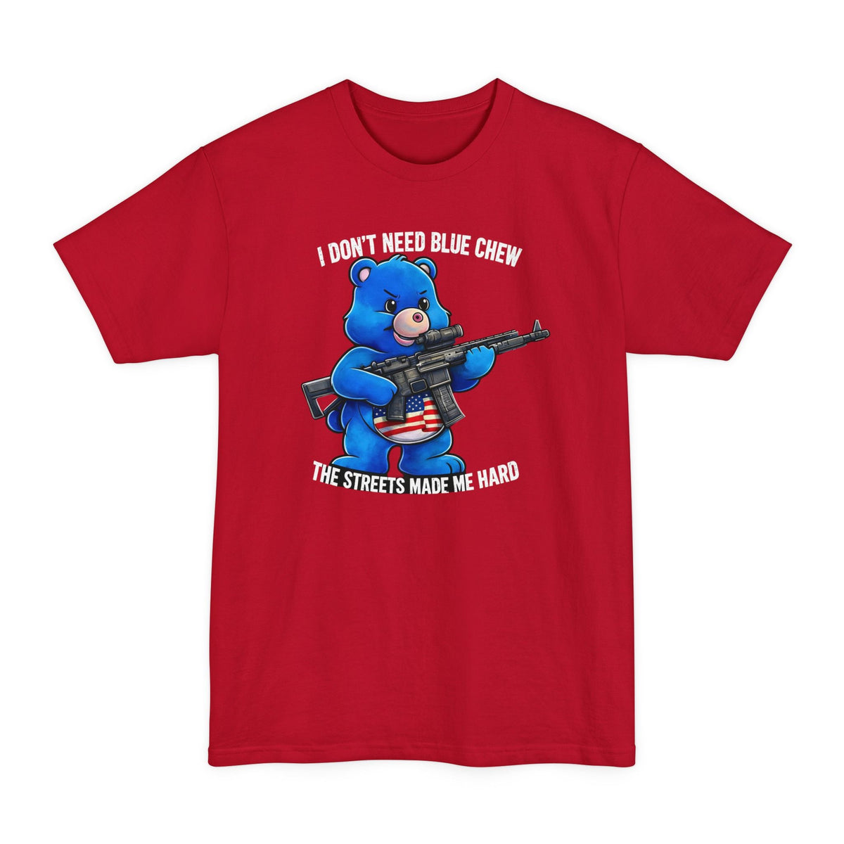 Big & Tall Funny Graphic Shirt β Blue Bear With Rifle Tactical Tee XLT | Savage Operators - Savage Operators Tactical Tee | T-Shirt | Savage Operators Clothing | Patriotic Apparel | Military Humor | High Quality Deep Red