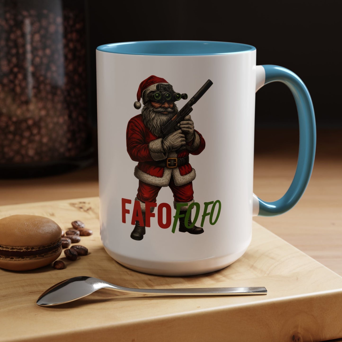 FAFO FOFO Funny Santa Coffee Mug — Humorous Christmas Coffee Mug - Savage Operators Tactical Tee | Mug | Savage Operators Clothing | Patriotic Apparel | Military Humor | High Quality 15oz