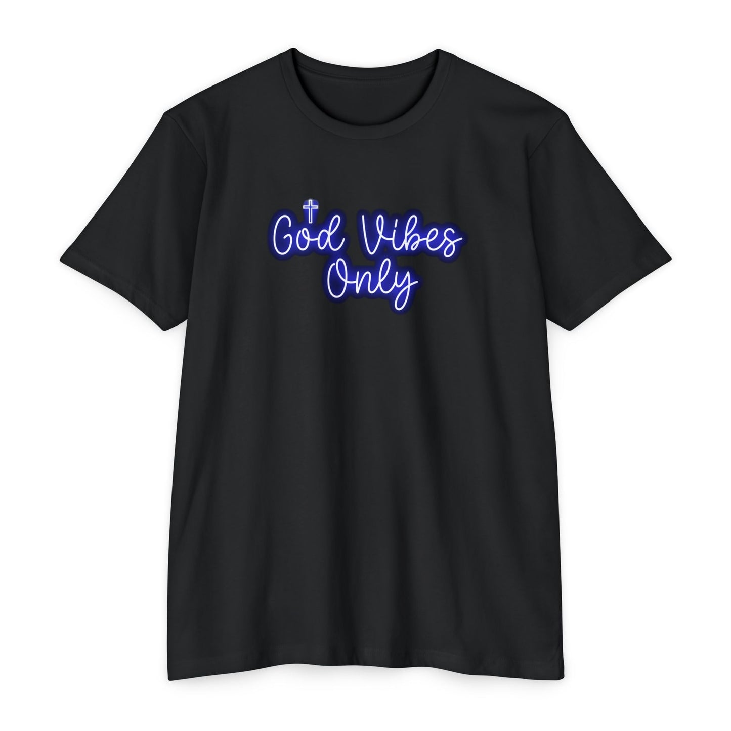 God Vibes Only T-Shirt — Neon Script - Savage Operators Tactical Tee | T-Shirt | Savage Operators Clothing | Patriotic Apparel | Military Humor | High Quality CVC Black