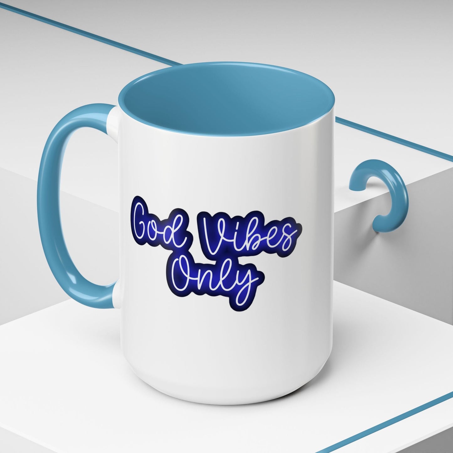 Good Vibes Only Accent Coffee Mug — Positive Quote Ceramic Mug 16oz - Savage Operators Tactical Tee | Mug | Savage Operators Clothing | Patriotic Apparel | Military Humor | High Quality 15oz