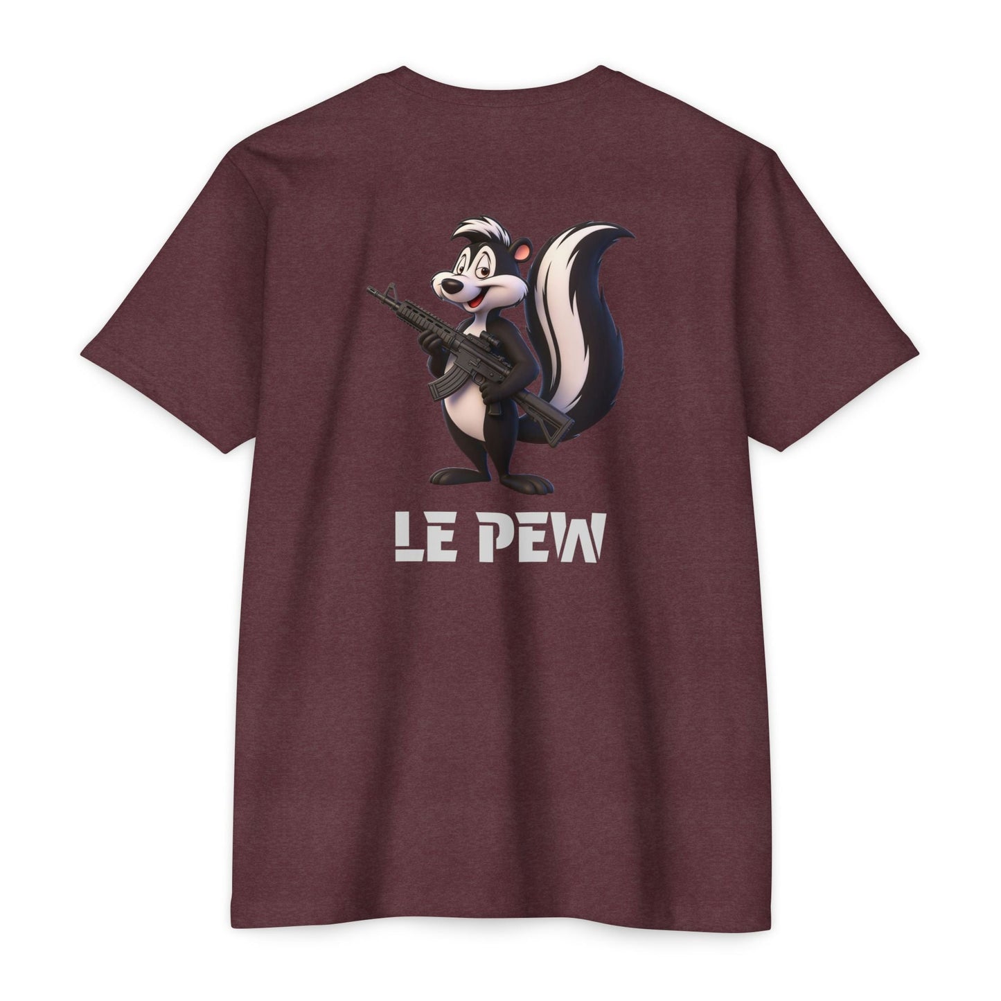 Le Pew Skunk v3 AR15 Variant BackPrint - Savage Operators Tactical Tee | T-Shirt | Savage Operators Clothing | Patriotic Apparel | Military Humor | High Quality Heather Maroon