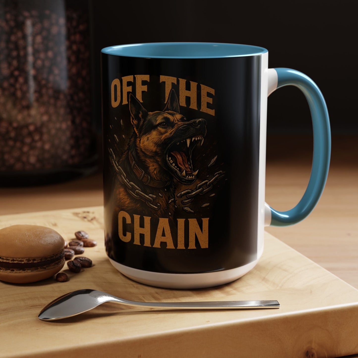 Off The Chain k9 Dog Coffee Mug — 16oz Accent Mug for Dog Lovers - Savage Operators Tactical Tee | Mug | Savage Operators Clothing | Patriotic Apparel | Military Humor | High Quality 15oz