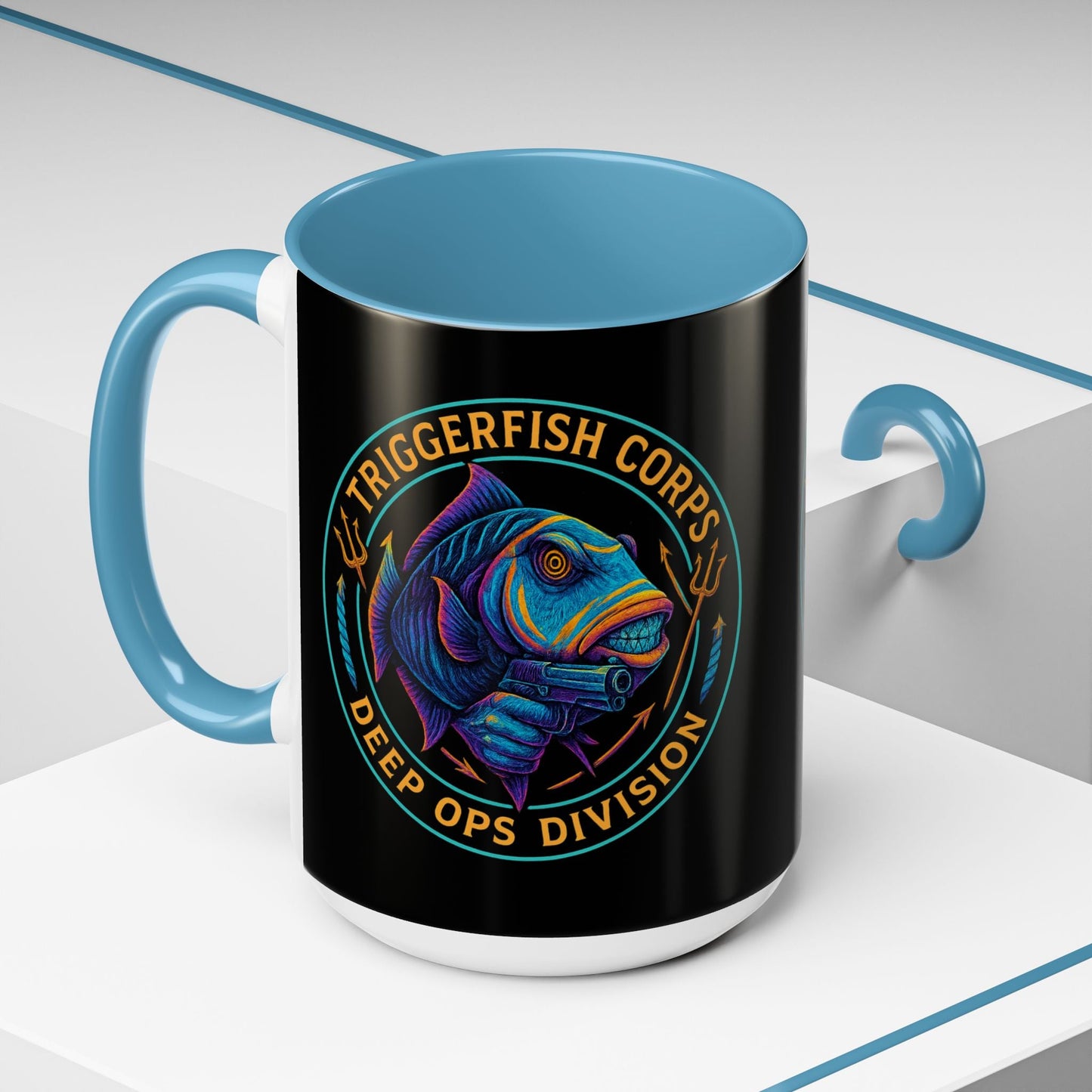 Triggerfish Corps Deep Ops Coffee Mug — 16oz - Savage Operators Tactical Tee | Mug | Savage Operators Clothing | Patriotic Apparel | Military Humor | High Quality 15oz
