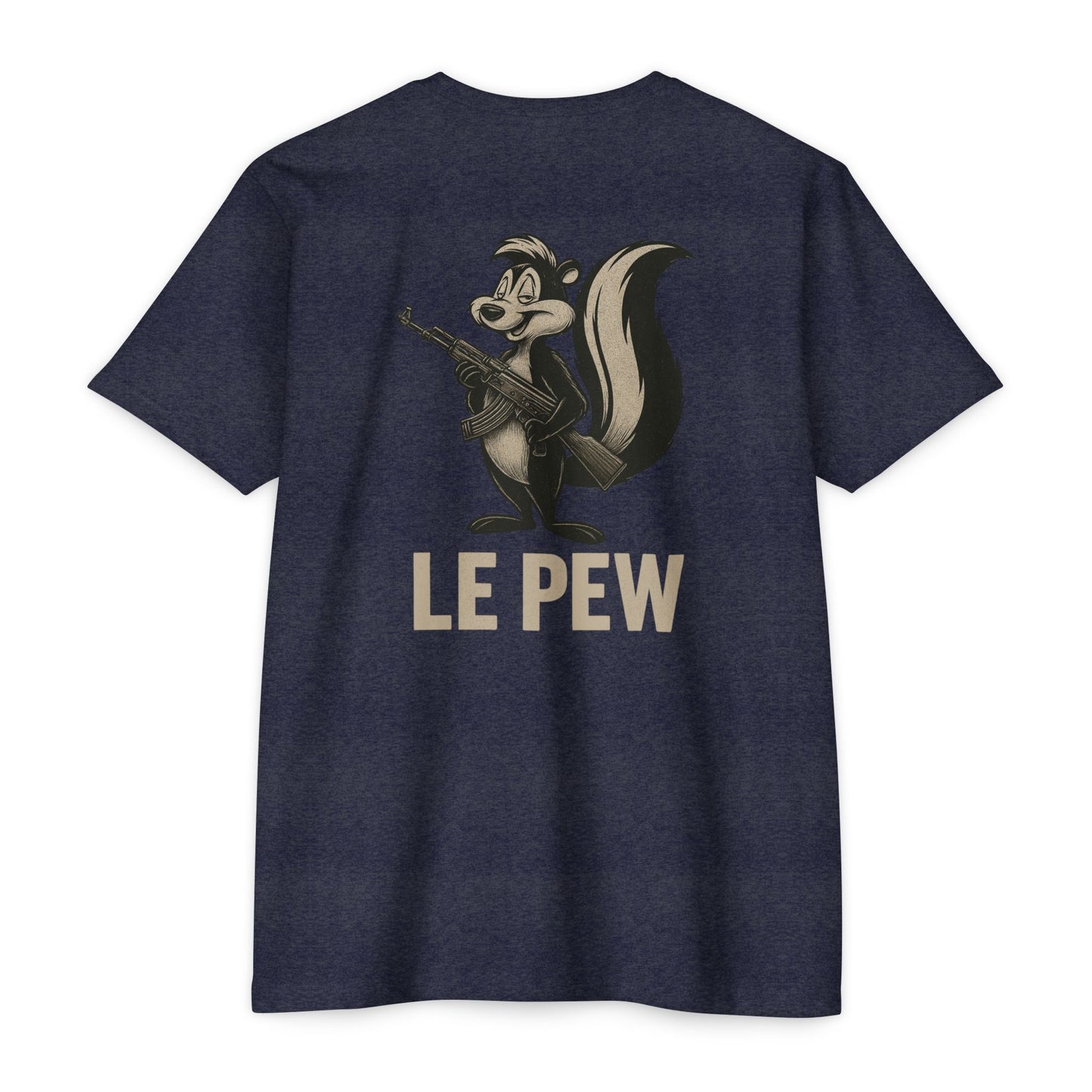 Le Pew Tee | Funny AK Skunk Shirt for Gun Owners & Degenerates with Dark Humor - BACK PRINT