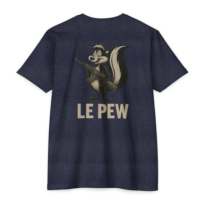 Le Pew Tee | Funny AK Skunk Shirt for Gun Owners & Degenerates with Dark Humor - BACK PRINT