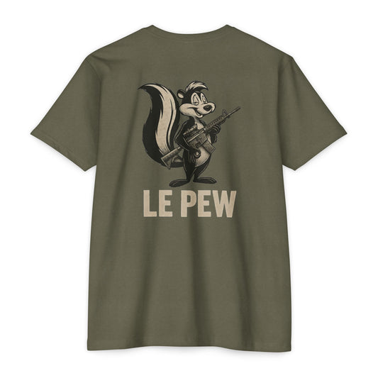 Le Pew Retro Skunk ar15 gotcha — Vintage Military Humor Tee BackPrint