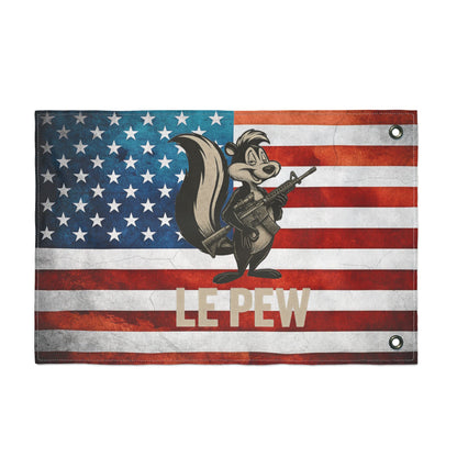 Patriotic 'Le Pew' Skunk Flag - Double-Sided USA Garden Banner