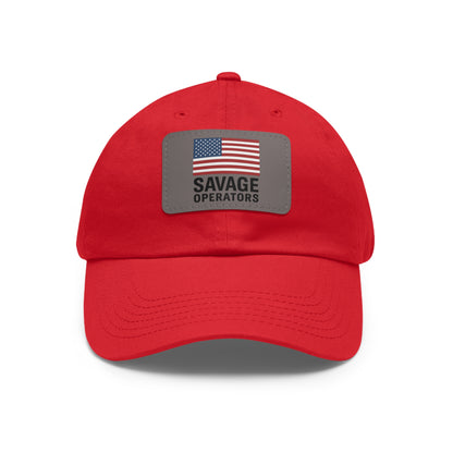 Savage Operators Flag Hat – Leather Patch American Flag Cap (Multi-Color Options)