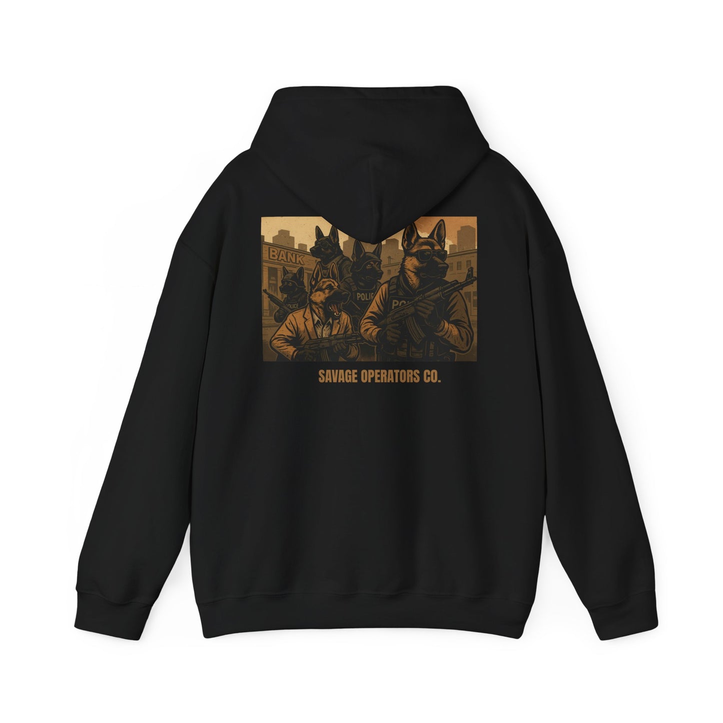 Savage Operators Co. Graphic k9 bank Hoodie — Tactical K9 Vintage Crew