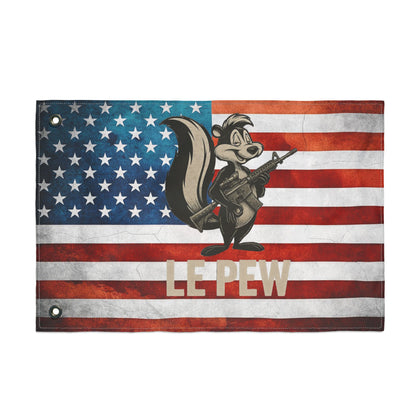 Patriotic 'Le Pew' Skunk Flag - Double-Sided USA Garden Banner