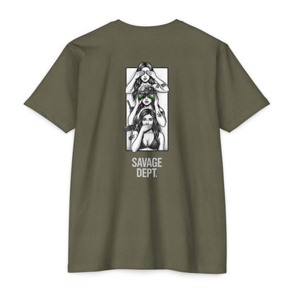 Tactical Silence Tee – See No Evil, Speak No Evil, Night Vision Cool Graphic | Savage Dept. Back Print Tee