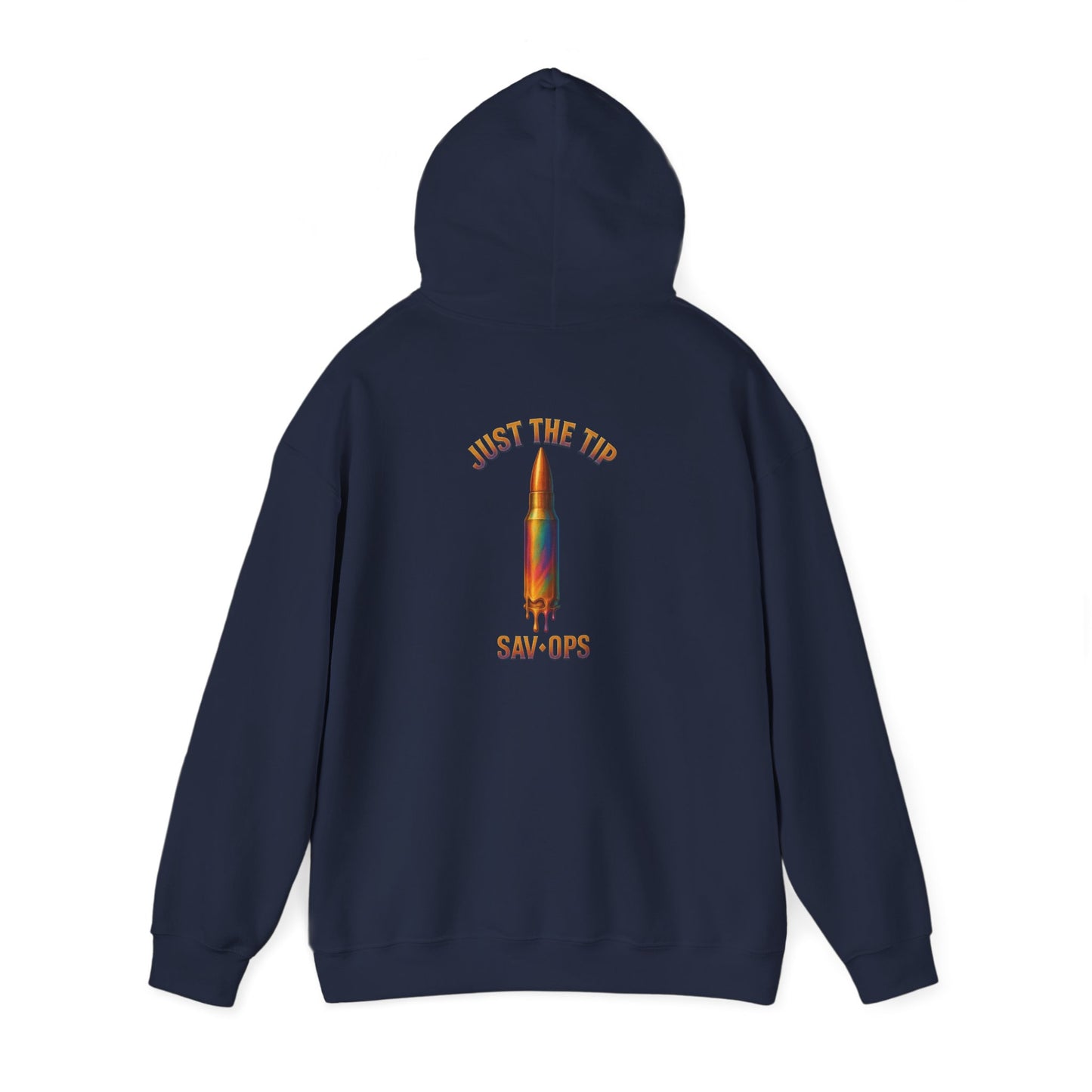 Just a Tip Colorful Bullet Graphic Back Hoodie Casual Pullover SavOps