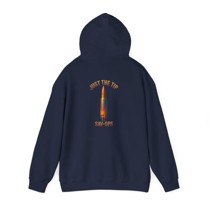 Just a Tip Colorful Bullet Graphic Back Hoodie Casual Pullover SavOps