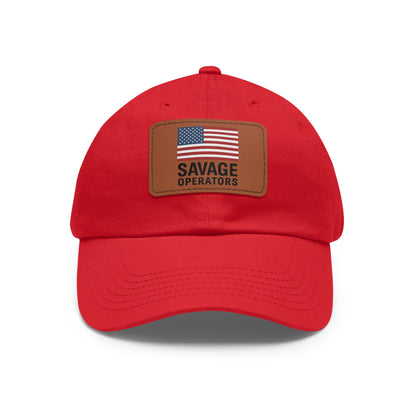 Savage Operators Flag Hat – Leather Patch American Flag Cap (Multi-Color Options)