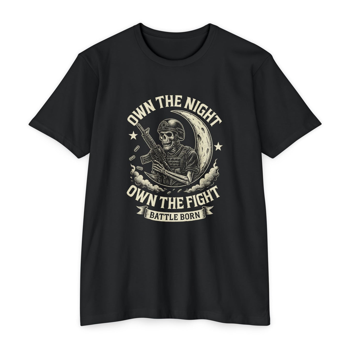 Battle Born Skeleton Operator Shirt – Own the Night, Own the Fight | FRONT PRINT
