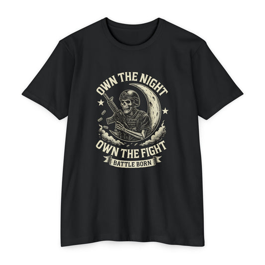 Battle Born Skeleton Operator Shirt – Own the Night, Own the Fight | FRONT PRINT