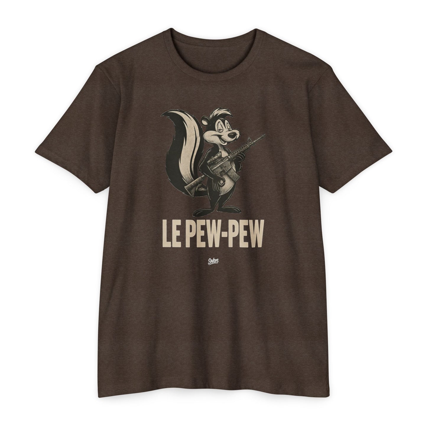 Le Pew-Pew Variant Skunk AR Graphic T-Shirt — Retro Hunting Humor Tee