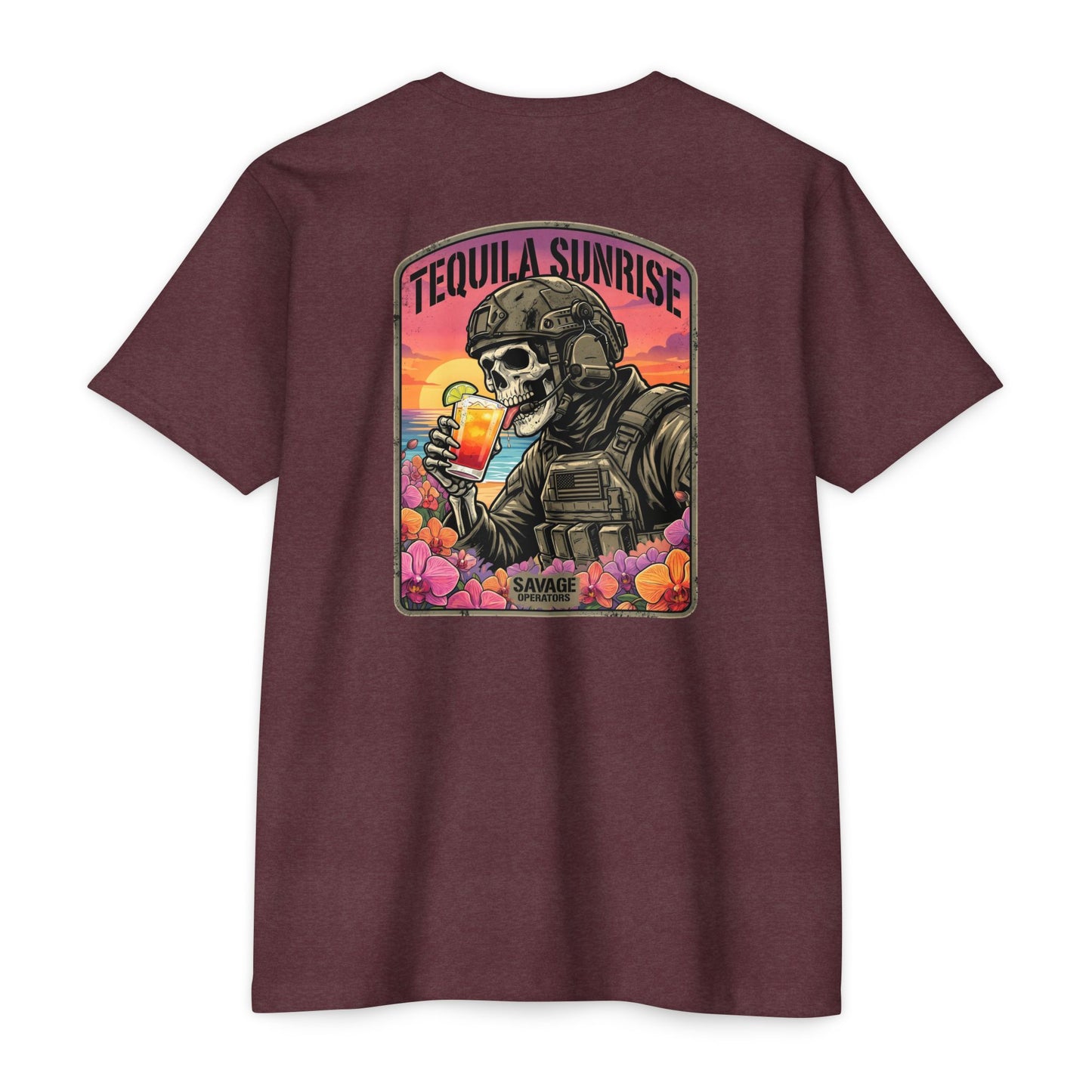 Tequila Sunrise Skull T-Shirt - Back Print