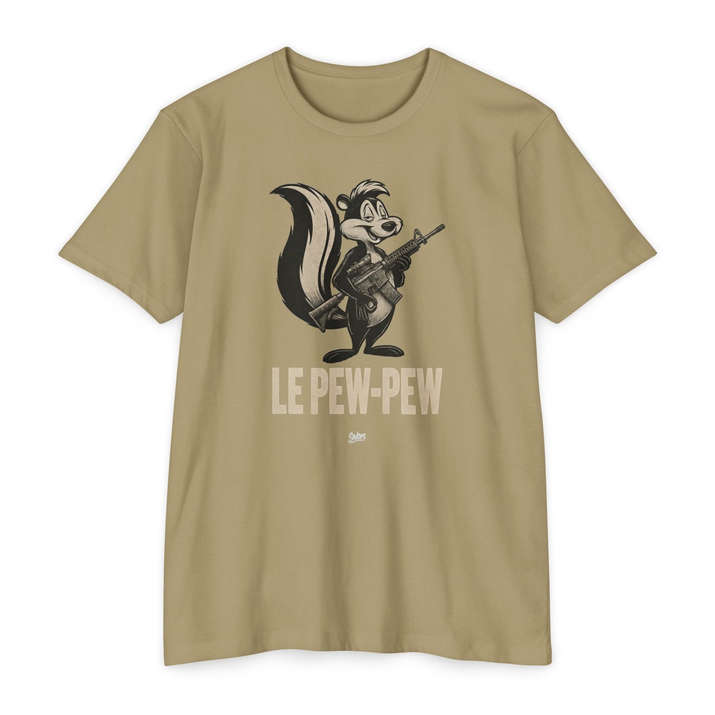 Le Pew-Pew Variant Skunk AR Graphic T-Shirt — Retro Hunting Humor Tee