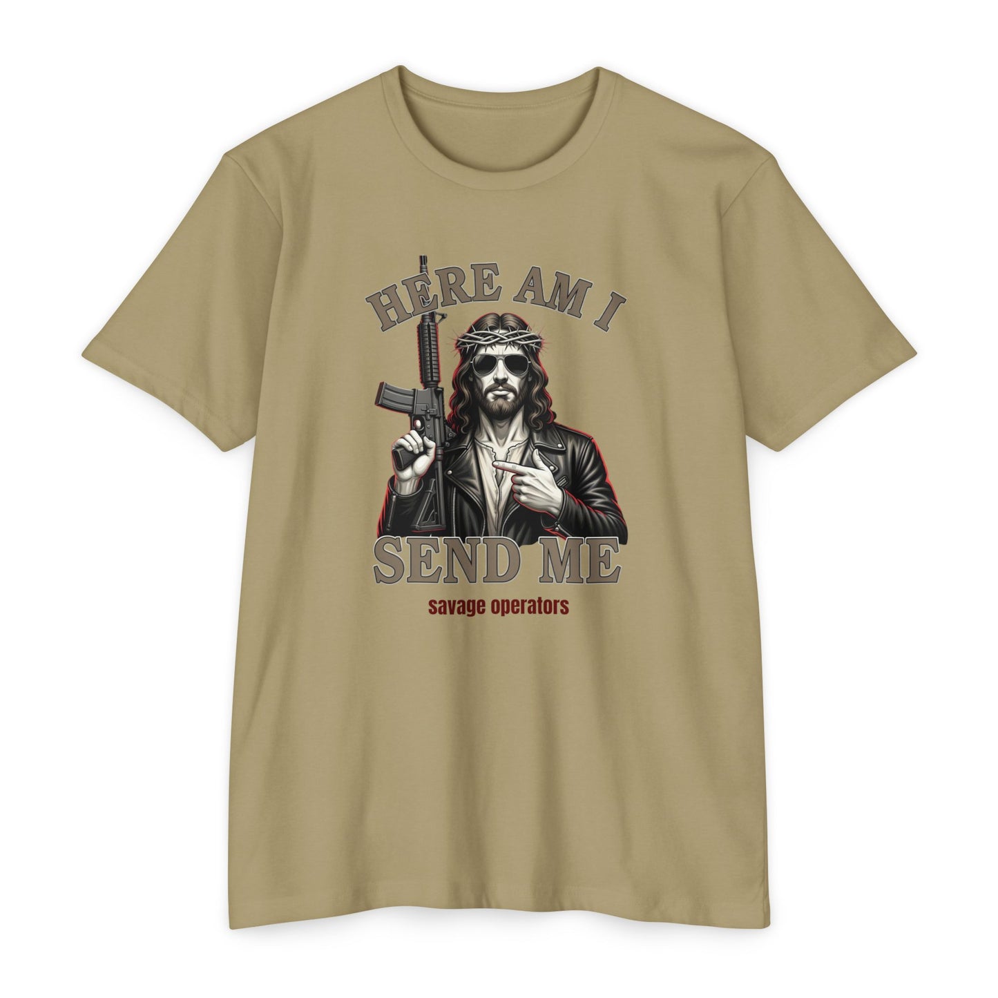 Here Am I Send Me Shirt – Patriotic Christian Tactical Graphic Tee
