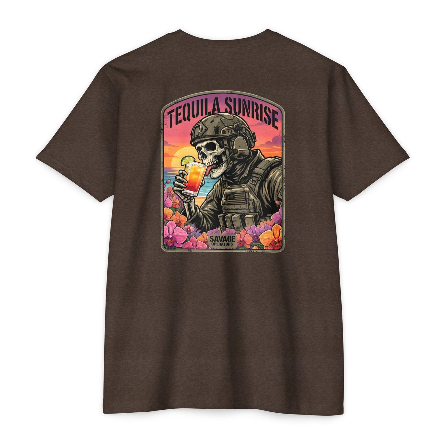 Tequila Sunrise Skull T-Shirt - Back Print