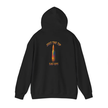Just a Tip Colorful Bullet Graphic Back Hoodie Casual Pullover SavOps
