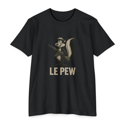 Pew Tee FRONT PRINT | Funny AK Skunk Shirt for Gun Owners & Degenerates with Humor