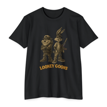 Looney Goons Parody Shirt | Dark Humor Cartoon Satire Tee for Bikers & Gun Owners