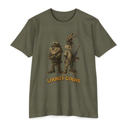 Looney Goons Parody Shirt | Dark Humor Cartoon Satire Tee for Bikers & Gun Owners