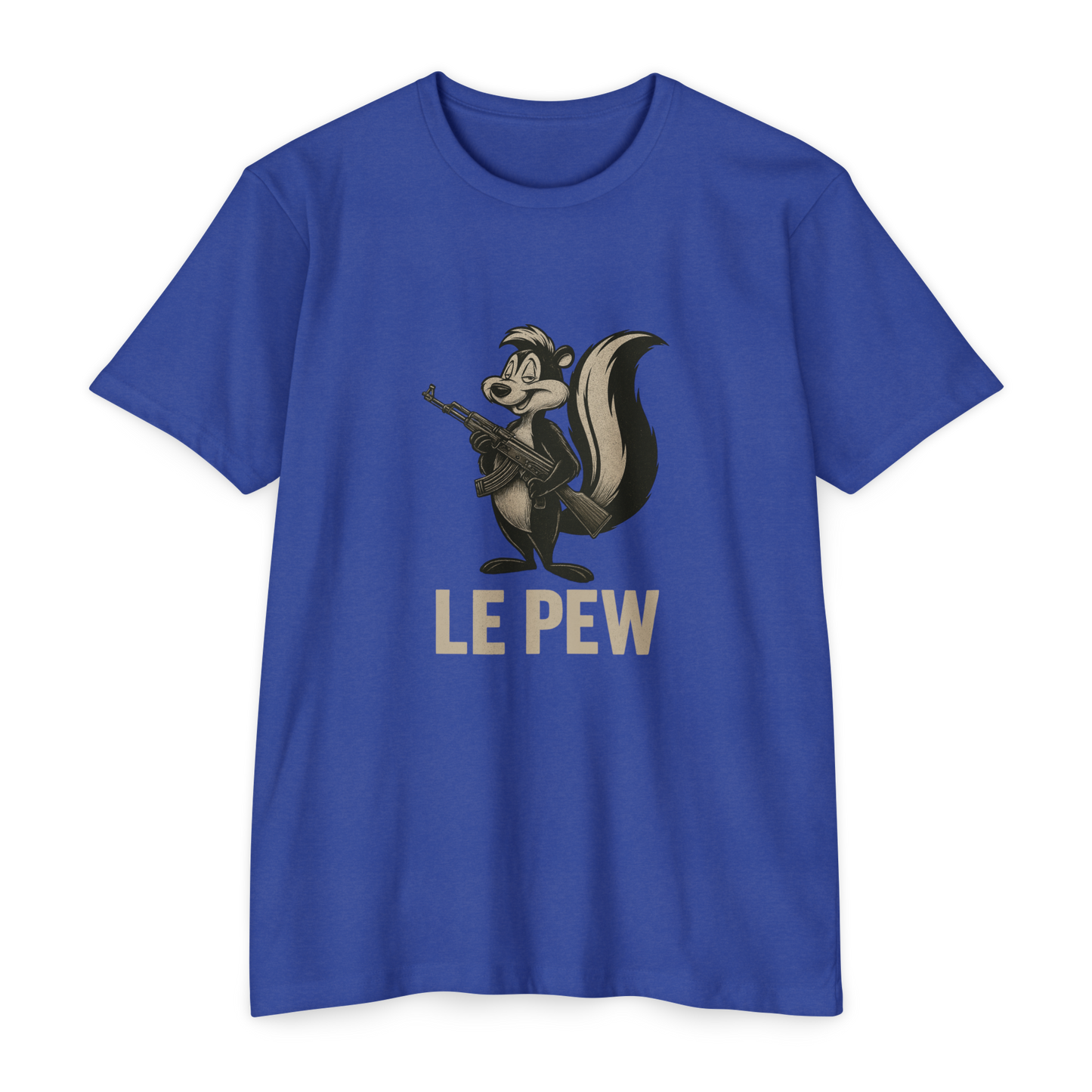 Pew Tee FRONT PRINT | Funny AK Skunk Shirt for Gun Owners & Degenerates with Humor