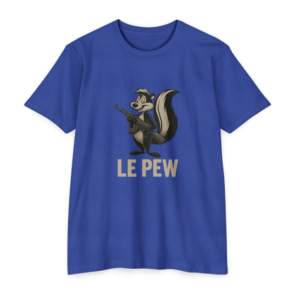 Pew Tee FRONT PRINT | Funny AK Skunk Shirt for Gun Owners & Degenerates with Humor