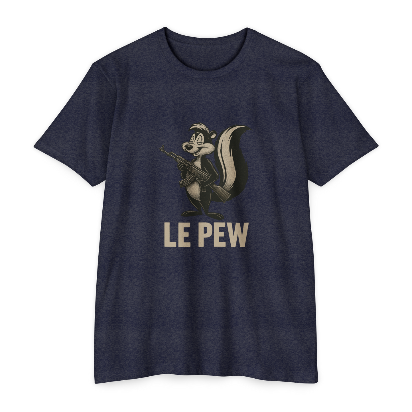 Pew Tee FRONT PRINT | Funny AK Skunk Shirt for Gun Owners & Degenerates with Humor