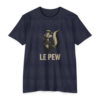 Pew Tee FRONT PRINT | Funny AK Skunk Shirt for Gun Owners & Degenerates with Humor