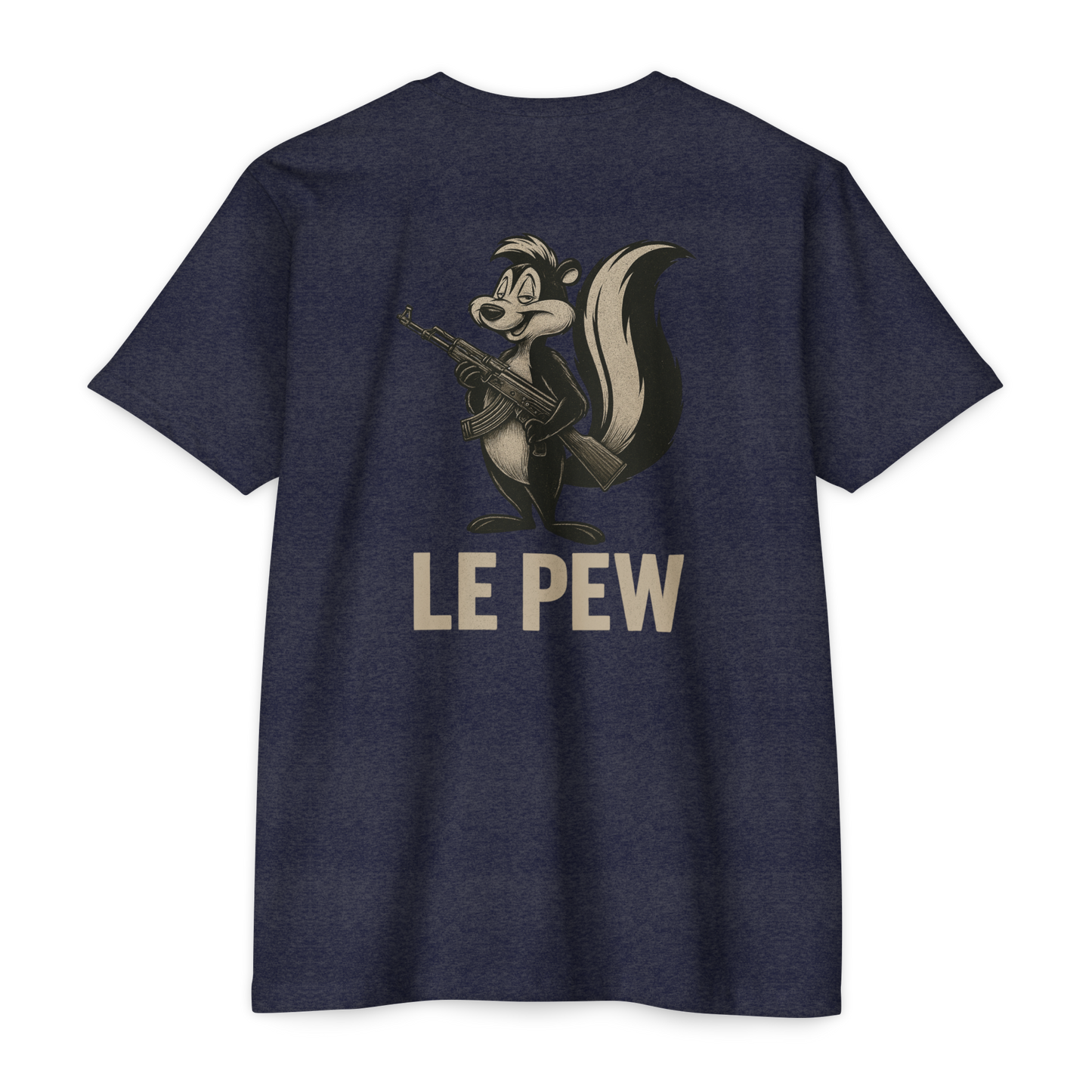 Le Pew Tee | Funny AK Skunk Shirt for Gun Owners & Degenerates with Dark Humor - BACK PRINT