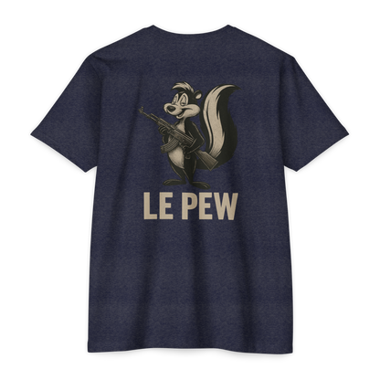 Le Pew Tee | Funny AK Skunk Shirt for Gun Owners & Degenerates with Dark Humor - BACK PRINT