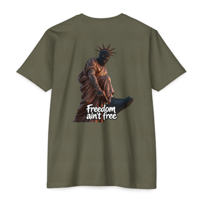 Freedom Ain't Free T-Shirt — Statue of Liberty Dark Humor Tactical Tee BackPrint