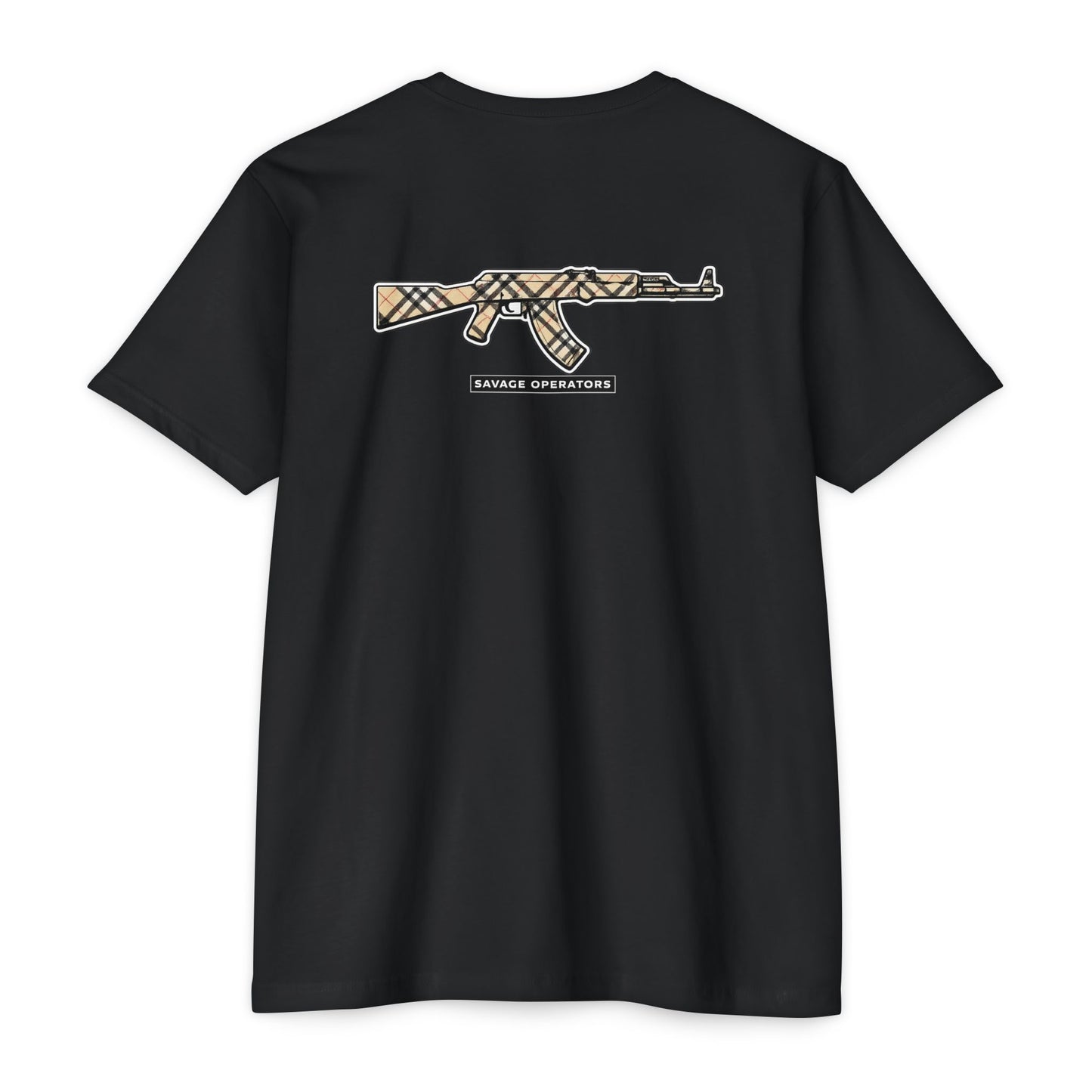 AK-47 Plaid 2a Graphic T-Shirt — Savage Operator Backprint