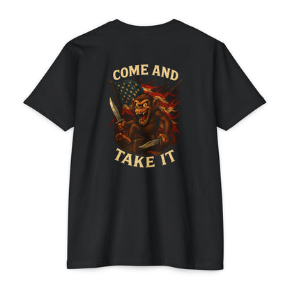 Come and Take It Back Print T-Shirt – Patriotic Monkey Graphic | Savage Operators