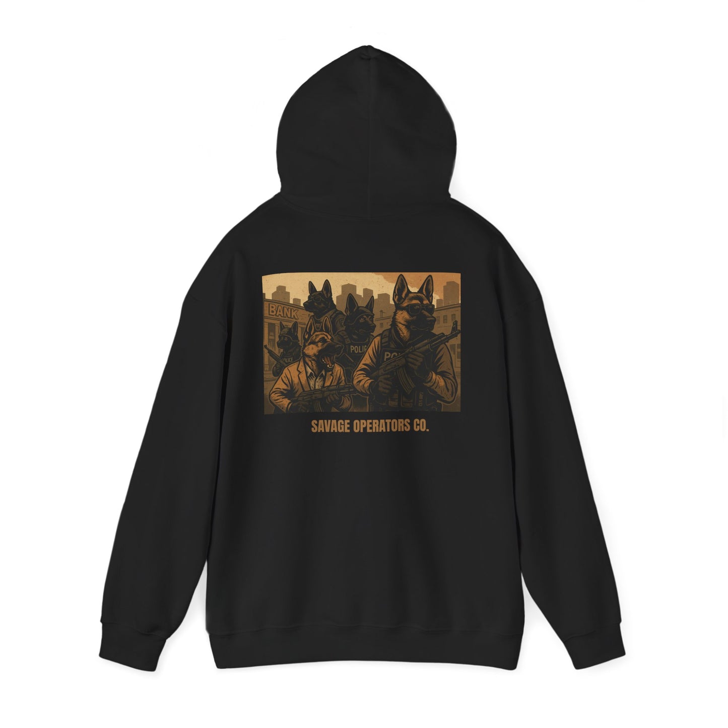 Savage Operators Co. Graphic k9 bank Hoodie — Tactical K9 Vintage Crew