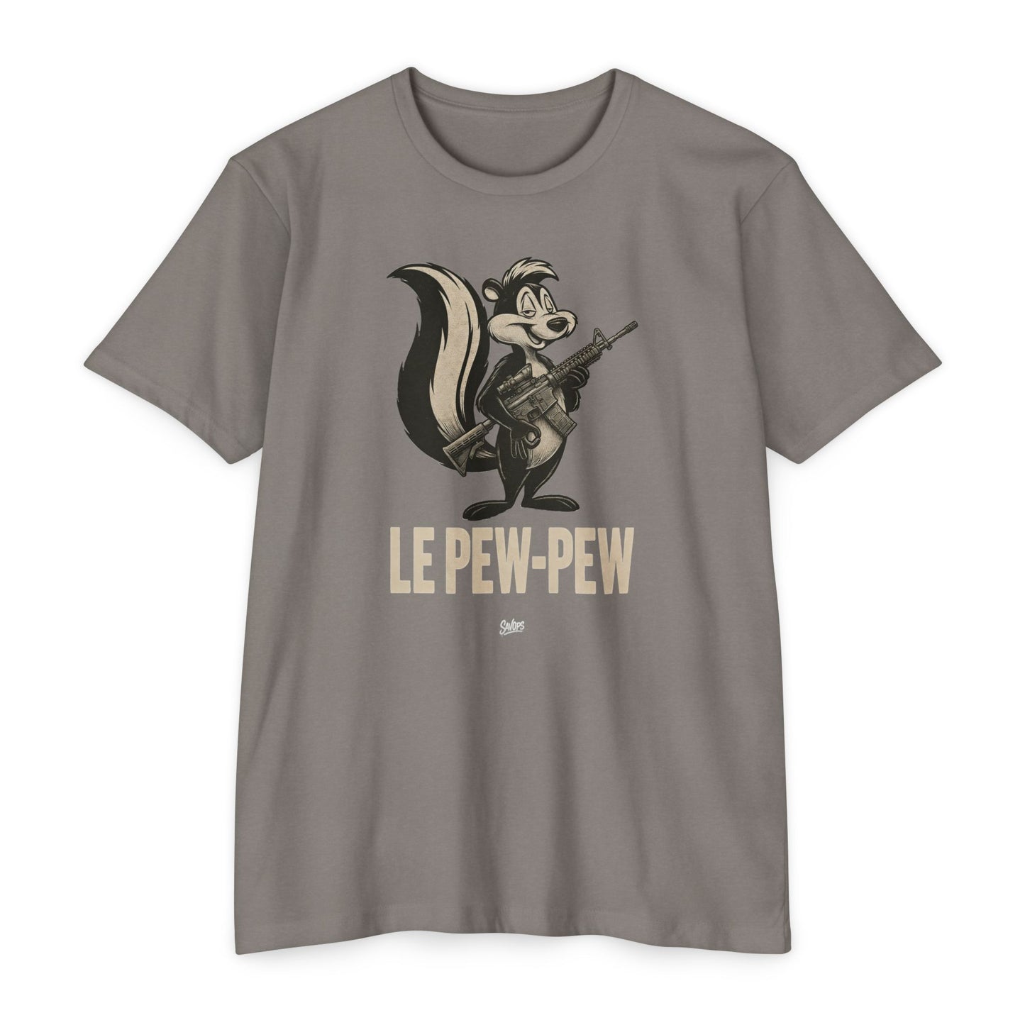 Le Pew-Pew Variant Skunk AR Graphic T-Shirt — Retro Hunting Humor Tee