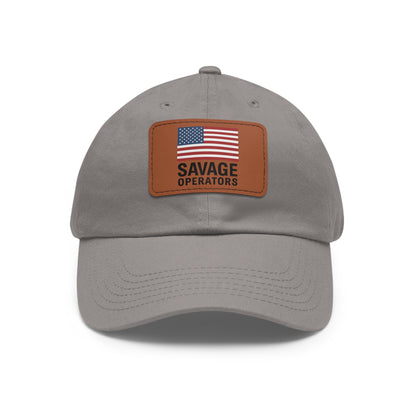 Savage Operators Flag Hat – Leather Patch American Flag Cap (Multi-Color Options)