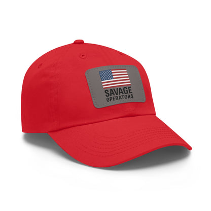Savage Operators Flag Hat – Leather Patch American Flag Cap (Multi-Color Options)
