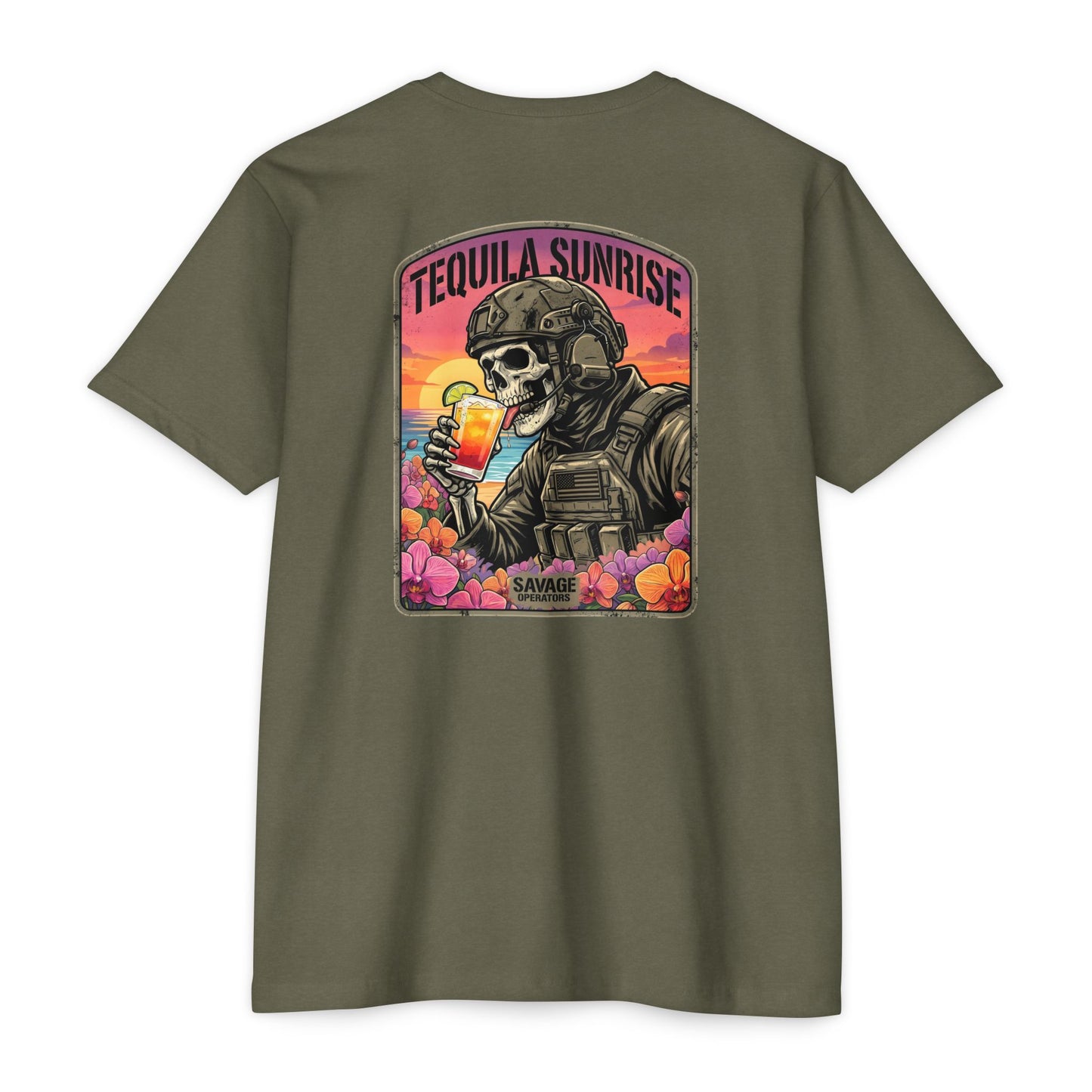 Tequila Sunrise Skull T-Shirt - Back Print