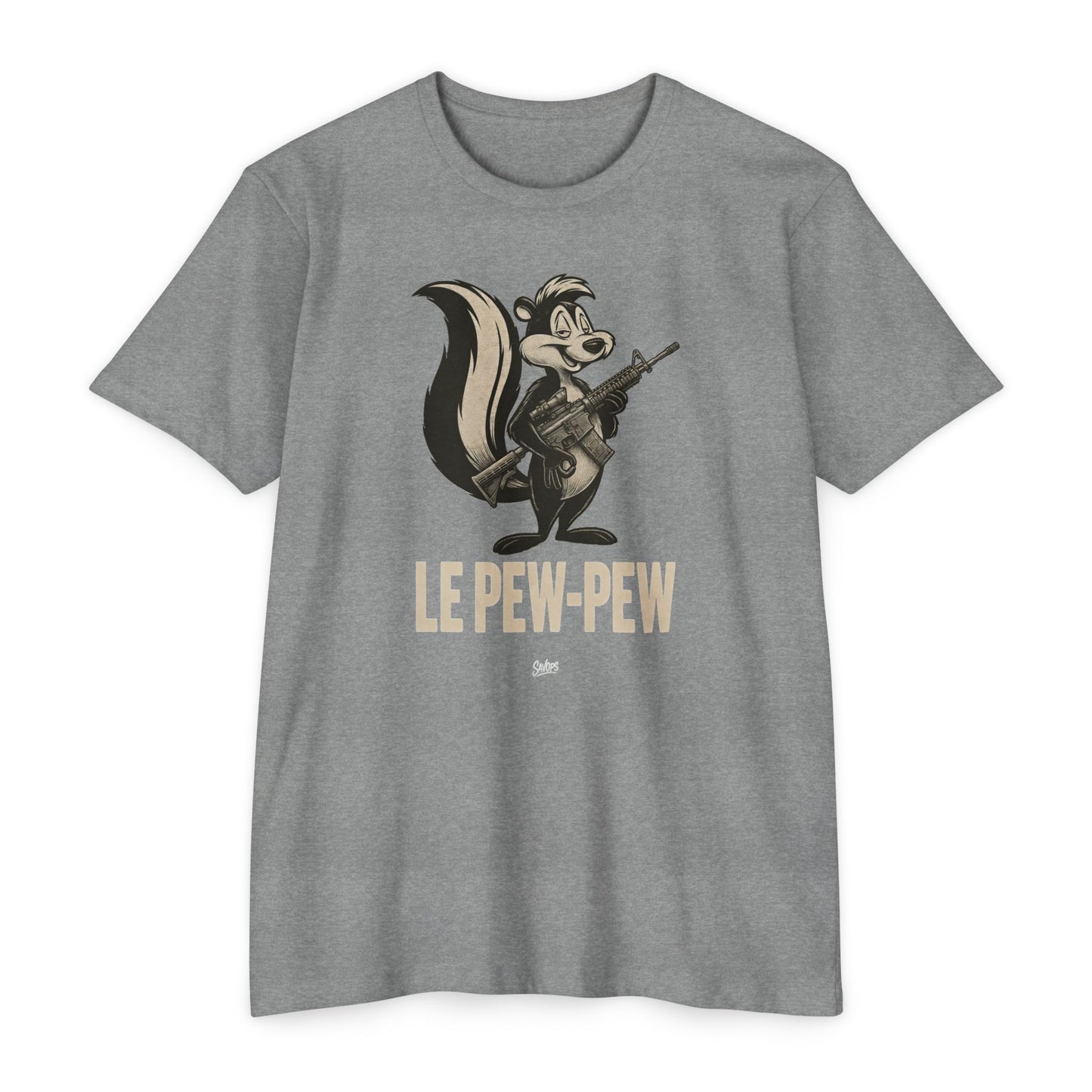 Le Pew-Pew Variant Skunk AR Graphic T-Shirt — Retro Hunting Humor Tee
