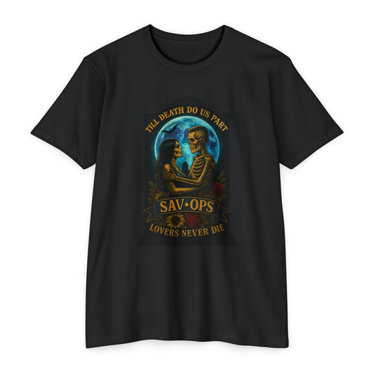 Till Death Do Us Part T-Shirt – Lovers Never Die Skull & Rose Graphic Tee | Savage Operators