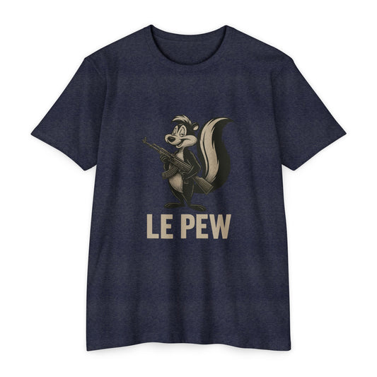 Pew Tee FRONT PRINT | Funny AK Skunk Shirt for Gun Owners & Degenerates with Humor
