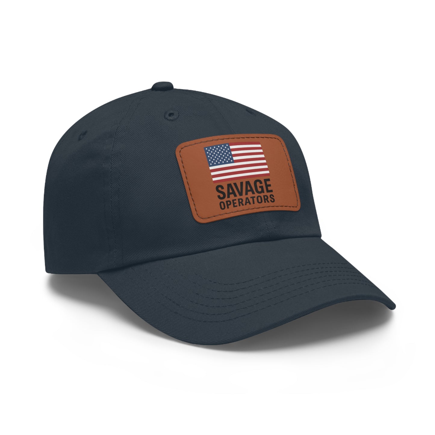 Savage Operators Flag Hat – Leather Patch American Flag Cap (Multi-Color Options)