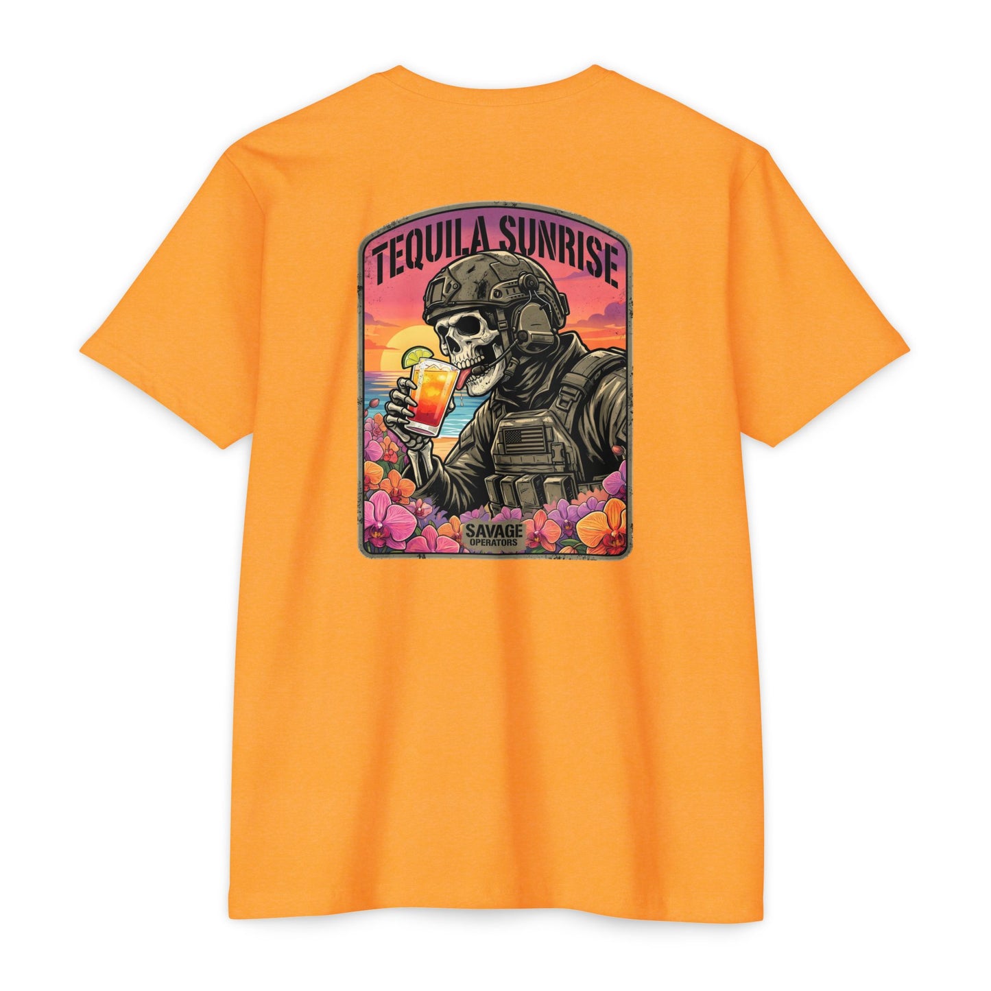 Tequila Sunrise Skull T-Shirt - Back Print