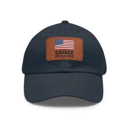 Savage Operators Flag Hat – Leather Patch American Flag Cap (Multi-Color Options)
